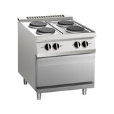 Mașină de gătit electrică pe suport și cuptor, 4 arzătoare rotunde, Linia 700, Silko